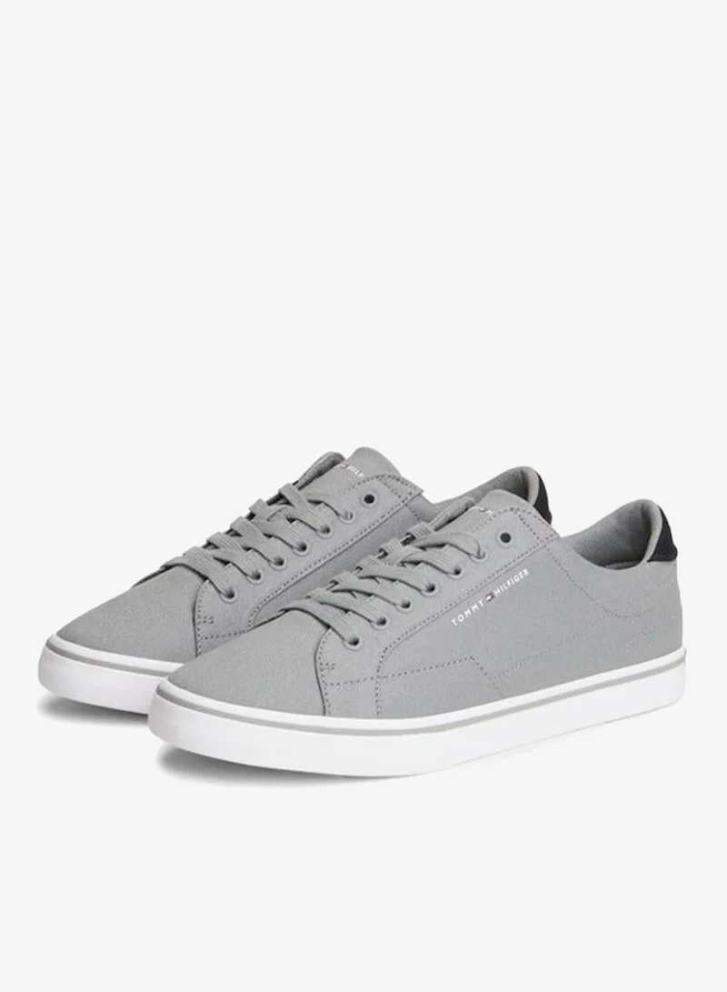 Tommy Hilfiger Universal Grey Canvas Embossed Sneakers for Men | Best Price UAE
