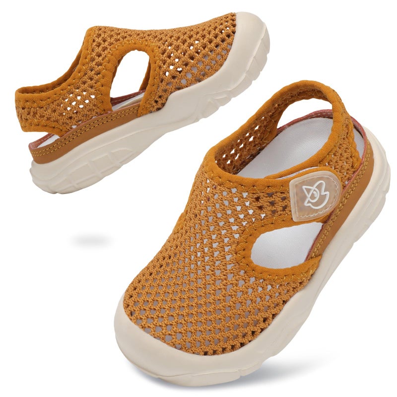 LeIsfIt Toddler Girls Boys Sandals Closed Toe Water Sandals Kids Lightweight Wide Water Shoes for Beach Swim Brown 6 Toddler - Image 1