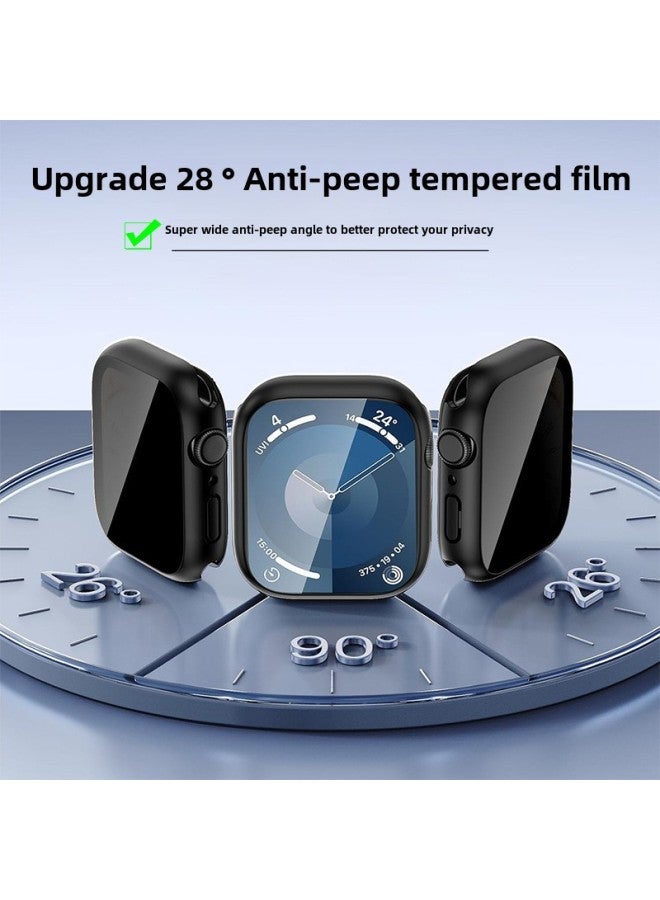 حافظة ساعة Apple Watch Anti-peep Watch S10، حافظة شاملة مقاومة للماء، حافظة حماية متكاملة لساعة iWatch9 - اللون: أسود - مضادة للفتح 【طراز نصف العبوة مقاوم للماء】 - حجم المظهر: ساعة Apple Watch 4/5/6【40 مم】 - Image 3