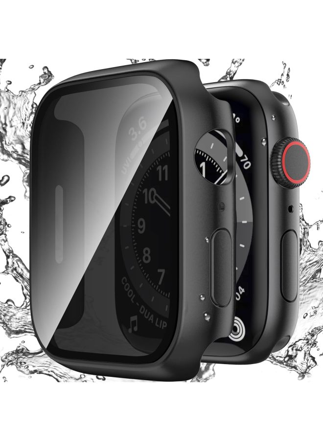 حافظة ساعة Apple Watch Anti-peep Watch S10، حافظة شاملة مقاومة للماء، حافظة حماية متكاملة لساعة iWatch9 - اللون: أسود - مضادة للفتح 【طراز نصف العبوة مقاوم للماء】 - حجم المظهر: ساعة Apple Watch 4/5/6【40 مم】 - Image 1