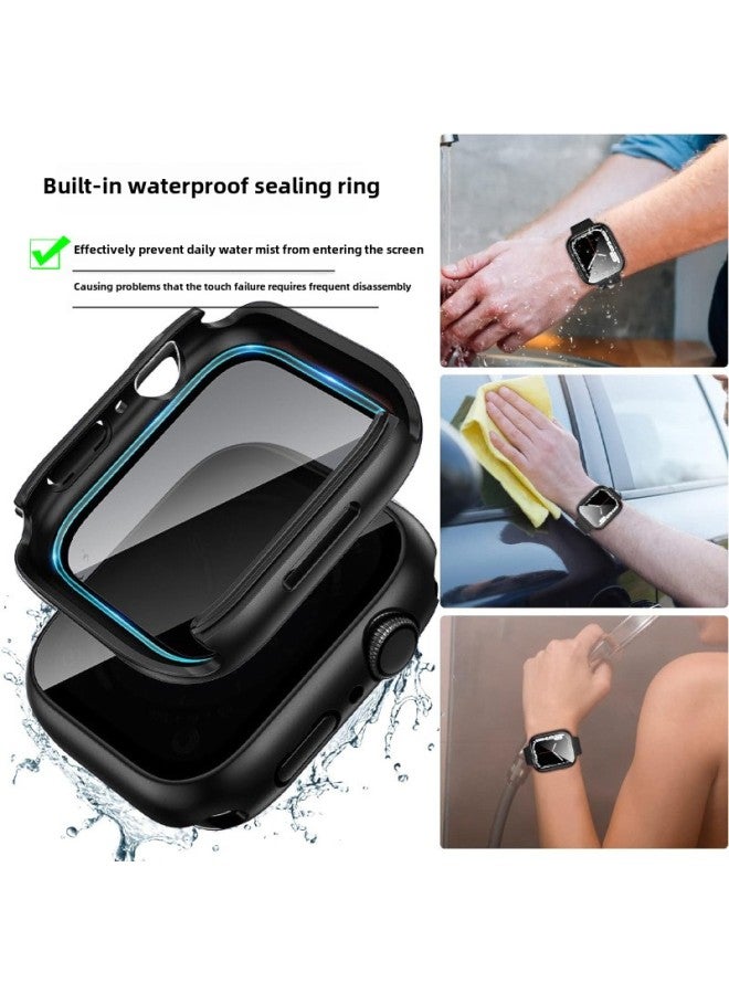 حافظة ساعة Apple Watch Anti-peep Watch S10، حافظة شاملة مقاومة للماء، حافظة حماية متكاملة لساعة iWatch9 - اللون: أسود - مضادة للفتح 【طراز نصف العبوة مقاوم للماء】 - حجم المظهر: ساعة Apple Watch 4/5/6【40 مم】 - Image 5
