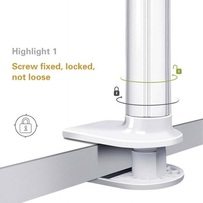 Adjustable Tablet Holder: 360° Rotating Flexible Metal-PVC Arm With Anti-Slip Pad - Double Screw Fixation Fits 12cm Thick Surfaces Universal Phone Stand for Bedroom Kitchen Gym Office - Image 3