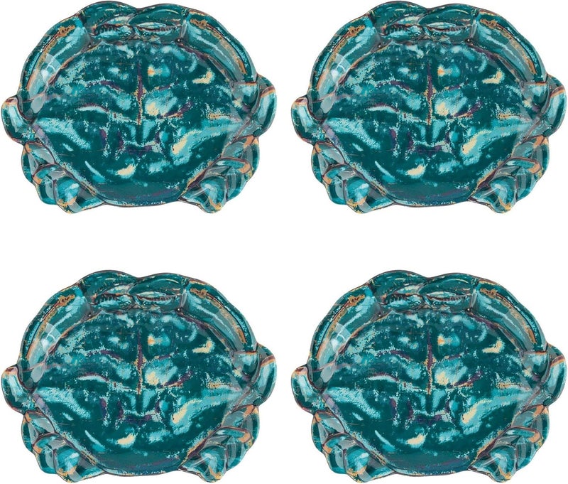 UP UPware 4Piece 95 Inch Melamine Serving PlateDinner Plates Sealife Crab - Image 1