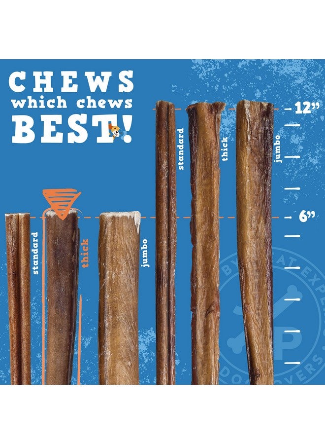 jack Jack&Pup 6Inch Premium Odor Free Bully Sticks Dog Treats  6” All Natural Gourmet Dog Treat Chews  Fresh And Savory Beef Flavor  30% Longer Lasting (6Inch Thick Bully Sticks 12 Pack) - Image 4