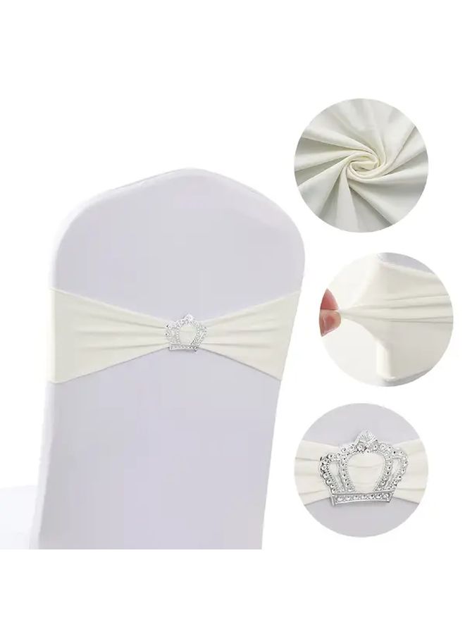 Champagne Color 60pcs Wedding Chair Sashes With Crown Buckles Banquet Decor - Image 3