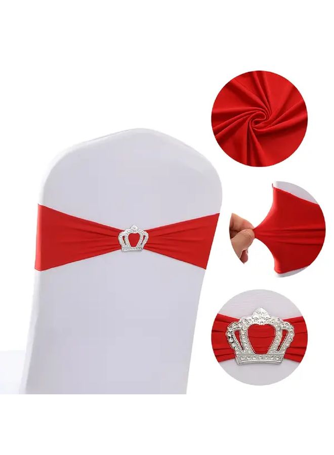 Champagne Color 60pcs Wedding Chair Sashes With Crown Buckles Banquet Decor - Image 4