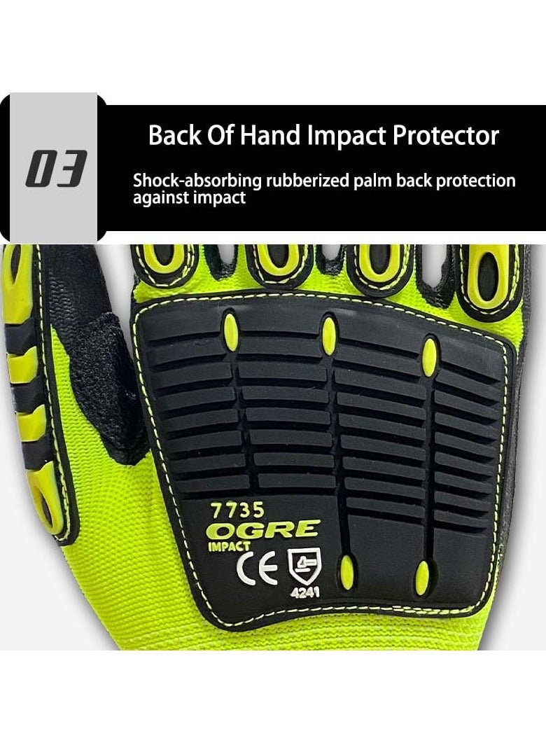 Excefore Construction Work Gloves, Safety Work Gloves, Durable, Shock-Absorbing, Anti-Cut, Anti-Impact, and Wear-Resistant, Warehouse Job Car Repair Utility Yard Glove for Men Women (Size: L)  - Image 5