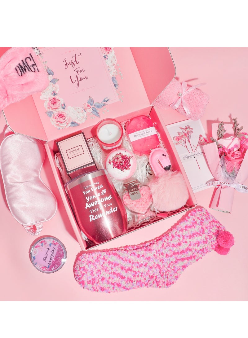 سلة هدايا للنساء - مجموعة صندوق هدايا عيد الميلاد ومجموعة سلة هدايا سبا الاسترخاء مع هدايا ملهمة، أفكار هدايا فريدة متعددة المناسبات لصداقة النساء، هدايا أفضل صديقة للأم الأخت الزوجة الزميلة المعلمة الممرضة (هدية رمضان والذكرى السنوية لها) - Image 4