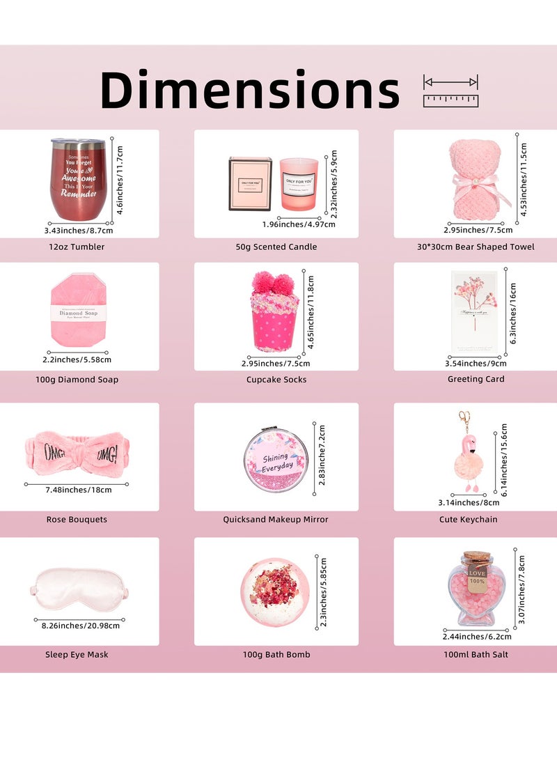 سلة هدايا للنساء - مجموعة صندوق هدايا عيد الميلاد ومجموعة سلة هدايا سبا الاسترخاء مع هدايا ملهمة، أفكار هدايا فريدة متعددة المناسبات لصداقة النساء، هدايا أفضل صديقة للأم الأخت الزوجة الزميلة المعلمة الممرضة (هدية رمضان والذكرى السنوية لها) - Image 2