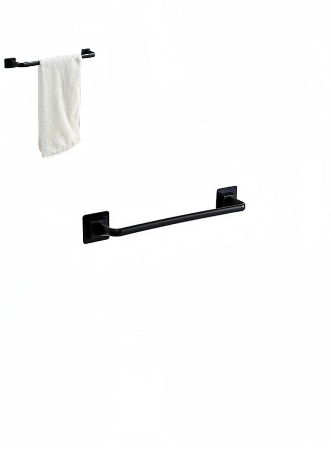 حامل مناشف جداري قطعة واحدة – رف مناشف ذاتي اللصق للحمام/المطبخ، حامل شبشب، منظم (أسود 34 سم L) - Image 1