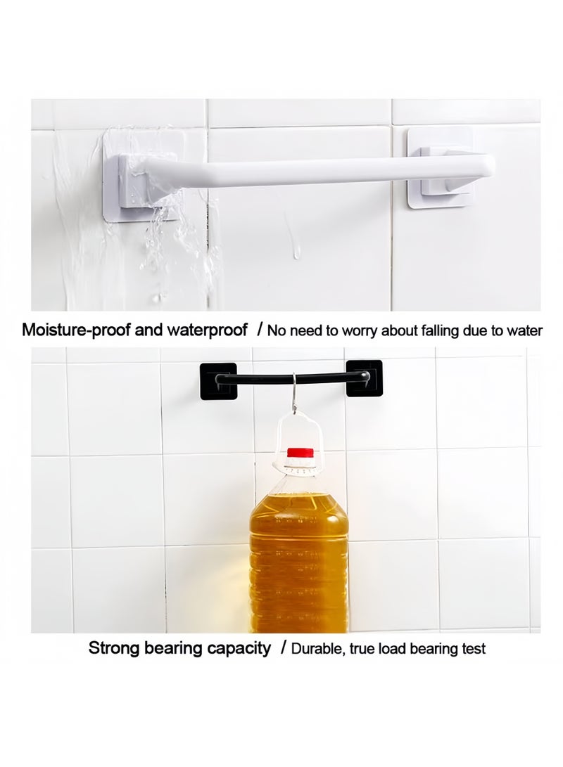 حامل مناشف جداري قطعة واحدة – رف مناشف ذاتي اللصق للحمام/المطبخ، حامل شبشب، منظم (أسود 34 سم L) - Image 4