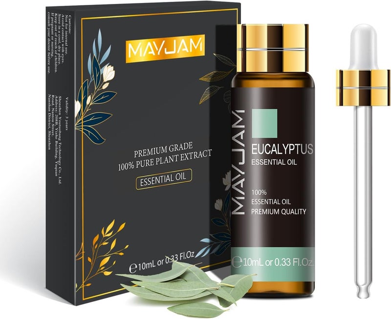 زيت الأوكالبتوس العطري، مايجام 10 مل/0.33 أونصة سائلة زيوت الأوكالبتوس الممتازة لصنع صابون الشموع، المبخرات، غرفة النوم، غرفة المعيشة، المكتب - Image 1