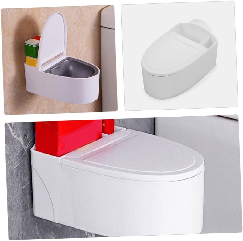Wall-mounted Ashtray with Lid 4pcs, Metal Inner Container Bathroom and Living Room Ash Storage Holder, Indoor Smoke Disposal for Home and Office Use - Image 3