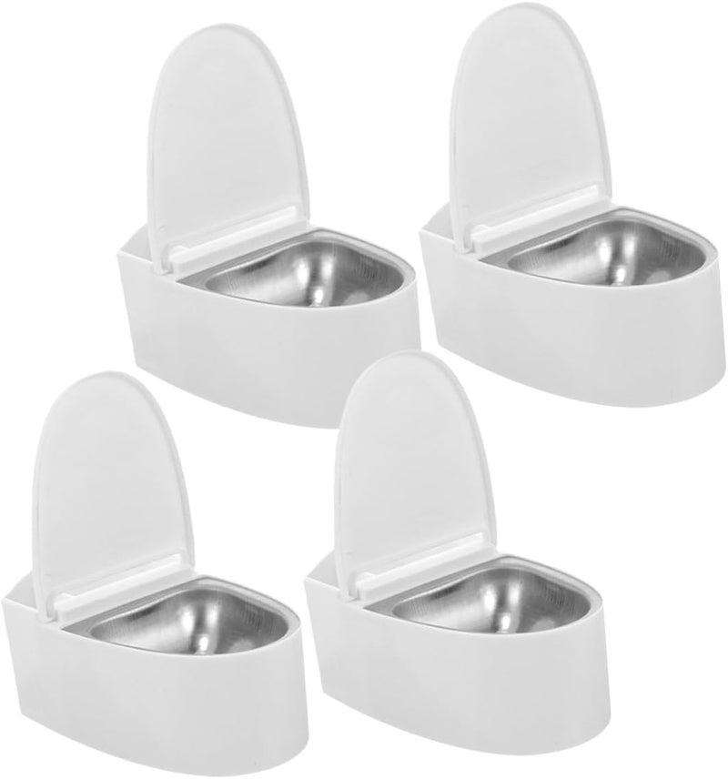 Wall-mounted Ashtray with Lid 4pcs, Metal Inner Container Bathroom and Living Room Ash Storage Holder, Indoor Smoke Disposal for Home and Office Use - Image 1