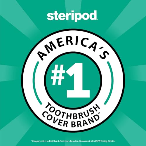 Steripod Clip-on Toothbrush Protector, Green/Silver, 2 Count - Image 4