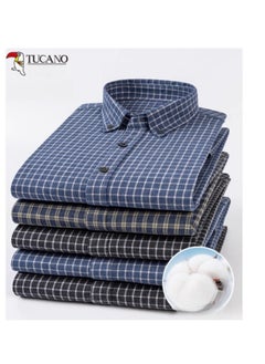 Tucano Men's Long Sleeved Pure Cotton Casual Plaid Shirt  - Image 3
