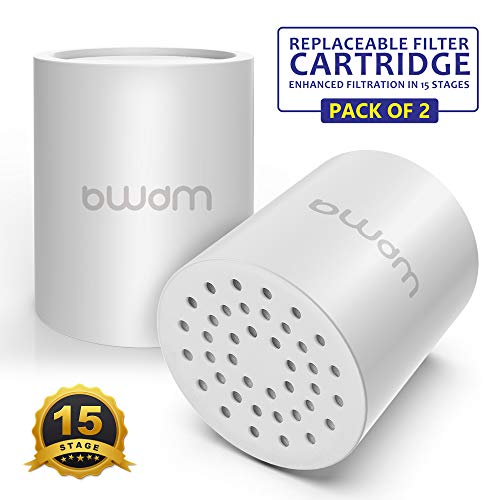 BWDM Shower Filter Replacement Cartridge, 15 stage, High Output, Vitamin C, Removing Heavy Metals Hard Water.Universal with Any Shower Filter of Similar Design.Pack of 2 - Image 4