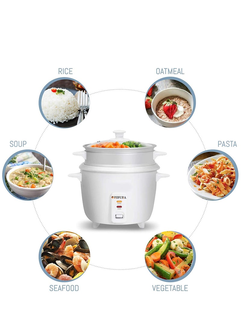 REFURA 2 in 1 Rice Cooker & Steamer 1.5 L / Non-Stick Removable Bowl / Keep Warm Functionality / 500 Watts / Includes Measuring Cup & Spatula | RE-619 | Kitchen Appliances - Image 3