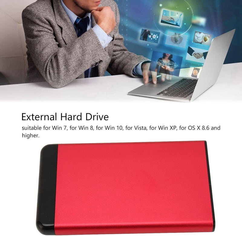 woobles Portable Hard Drive, Ultra Thin External Hard Drive 2.5 Inch for TV (320GB)-320GB Red - Image 2