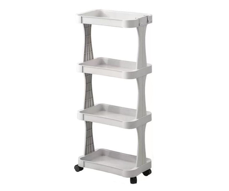 Sagrach 4Tier Plastic Rolling Storage Cart MultiFunctional Storage Trolley for Office Living Room Kitchen Movable Storage Organizer with Wheels Movable Removable Utility Rack Trolleys - Image 1