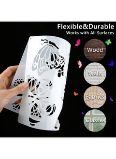 Zonon 6 Pieces Butterfly Painting Stencils Dandelion Flowers Stencil Butterfly Reusable Template Stencils With Metal Open Ring For Painting On Wood Wall Home Decor Diy Crafts  - Image 3