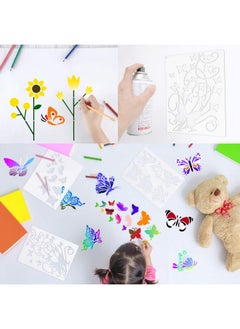Zonon 6 Pieces Butterfly Painting Stencils Dandelion Flowers Stencil Butterfly Reusable Template Stencils With Metal Open Ring For Painting On Wood Wall Home Decor Diy Crafts  - Image 5