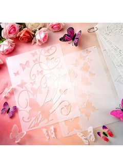 Zonon 6 Pieces Butterfly Painting Stencils Dandelion Flowers Stencil Butterfly Reusable Template Stencils With Metal Open Ring For Painting On Wood Wall Home Decor Diy Crafts  - Image 4