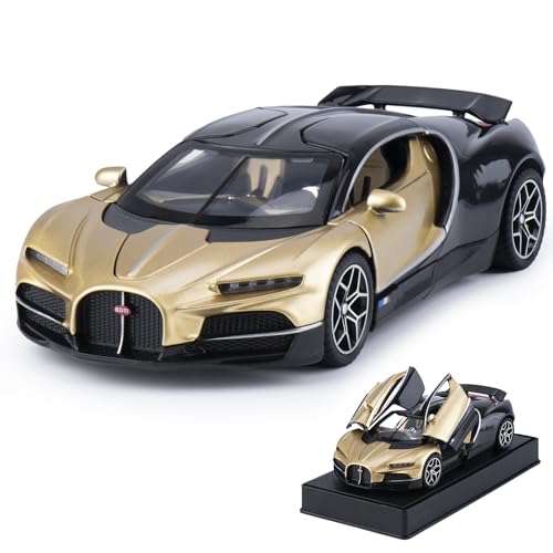 FRJV Car Toys for Boys 1 32 Diecast Cars Collectibles Car Model KitMetal Toy Car for Boys and GirlsPull Back Cars with Lights and SoundsCars for Kids Ages 35Gold - Image 1