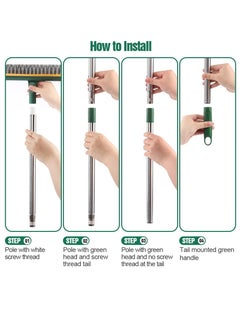 XiuWoo 3 in 1 Floor Brush Scrubber, Broom with Wiper, 180°Rotating Magic Broom Brush, Scrape Brush with Long Handle Grout Brush for Cleaning Bathroom Glass Patio Kitchen  - Image 5