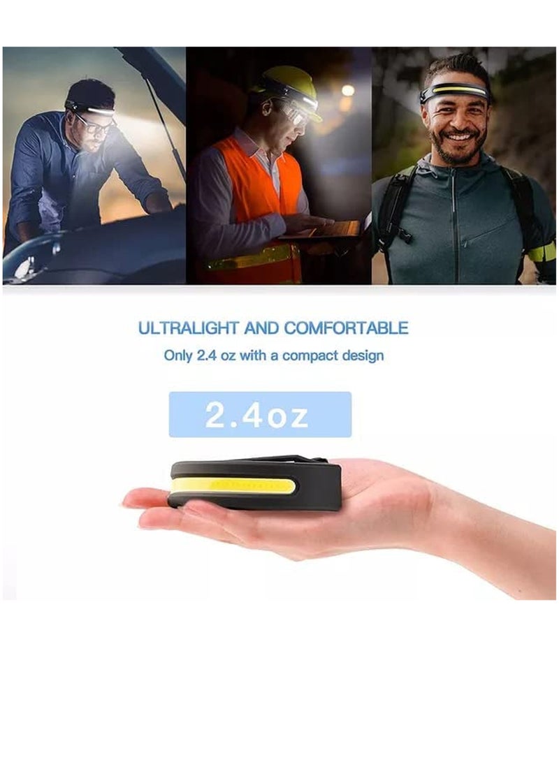 GENNEXT USB Rechargeable Handheld LED COB Torch Headlight Sensor Flashlight Work Camping - Image 3