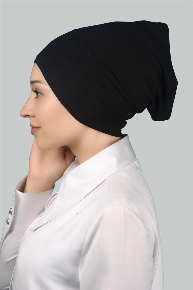 Altobeh Ready Practical Snap-on Long Tube Hijab Bonnet - Black