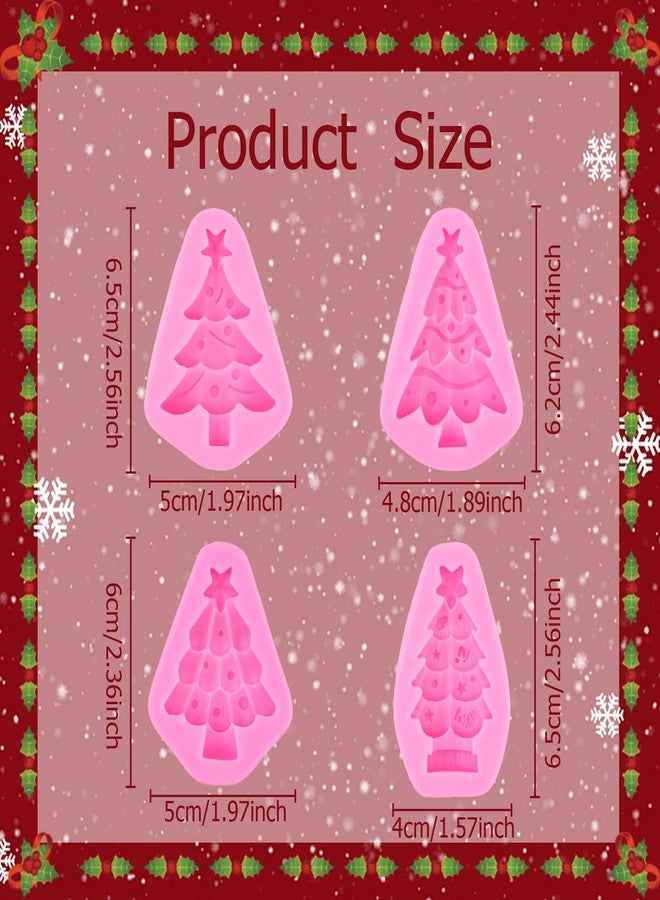 LZEDIRA 4 Pcs Christmas Tree Silicone Molds, Christmas Candy Silicone Molds, Reusable Cake Molds for Baking, Candy, Soap & Candle Making, Ice Cube, Clay, Chocolate Crafts - Image 2
