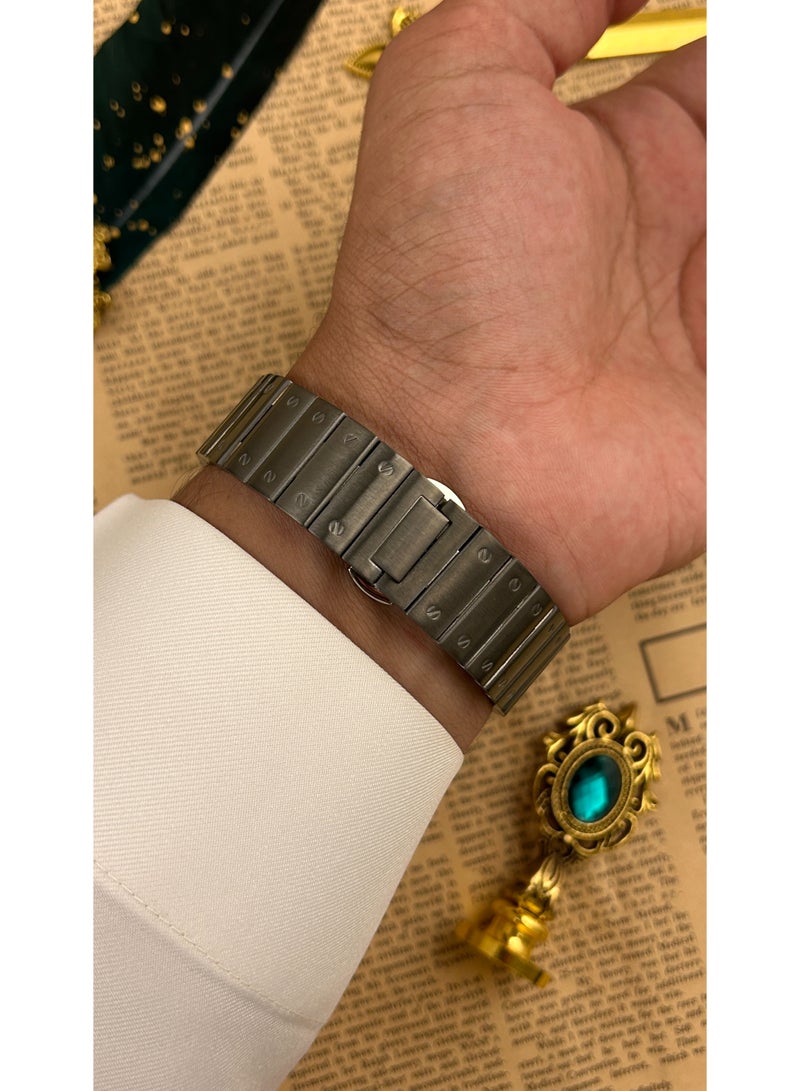 ديفوشي ساعة ديفوشي رجالية فاخرة – تصميم مربع  رمادي – مقاومة للماء مع ضمان سنتين - Image 3