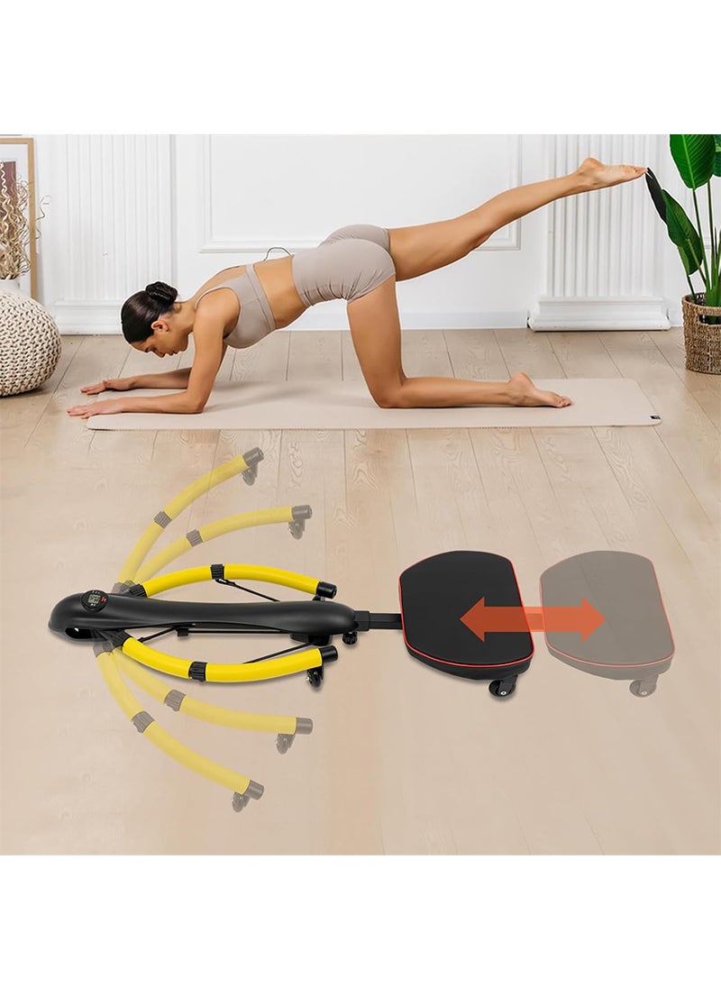 Indoor Household Automatic Rebound Lazy Abdominal Machine, Multi-Function Abdominal Curling Machine, 3-Speed Strength Adjustment, Calorie/Total Number/Time Display