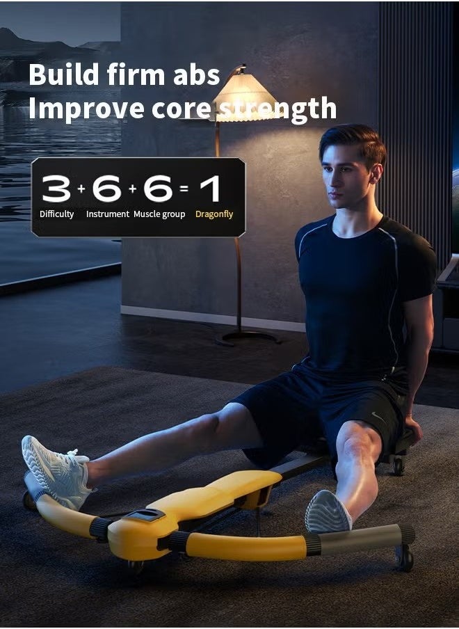 Indoor Household Automatic Rebound Lazy Abdominal Machine, Multi-Function Abdominal Curling Machine, 3-Speed Strength Adjustment, Calorie/Total Number/Time Display