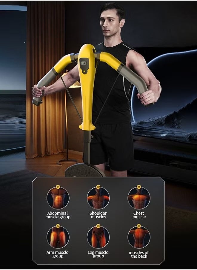 Indoor Household Automatic Rebound Lazy Abdominal Machine, Multi-Function Abdominal Curling Machine, 3-Speed Strength Adjustment, Calorie/Total Number/Time Display