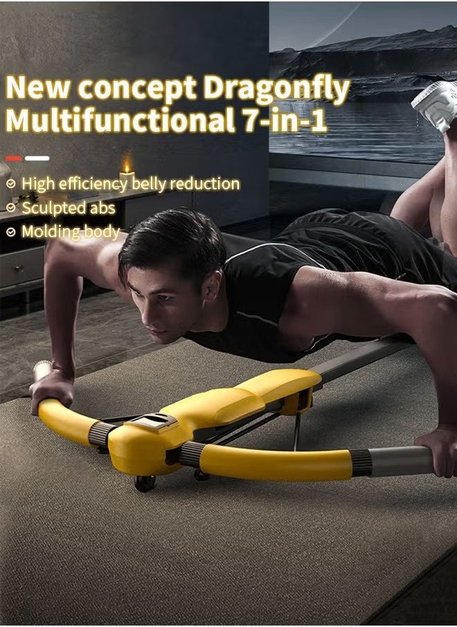 Indoor Household Automatic Rebound Lazy Abdominal Machine, Multi-Function Abdominal Curling Machine, 3-Speed Strength Adjustment, Calorie/Total Number/Time Display