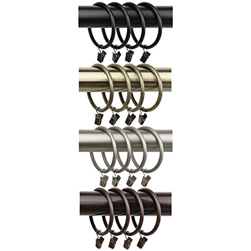 Rod Desyne 1931-15 2-1/2" Curtain Rings with Clip, Satin Nickel - Image 3
