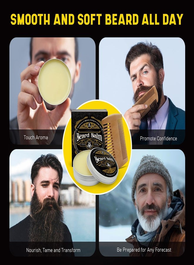 MEKER Beard Balm, Beard Softening Leave-in Balm with Brush, All-Natural Anti-Itch, Organic Beard Conditioner for Softening, Stops Itch, Grows, 3.52 OZ - Image 5