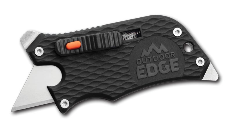Outdoor Edge أداة متعددة الاستخدامات Outdoor Edge SlideWinder - سكين مع شفرة حلاقة قابلة للاستبدال، مفكات، أداة فتح الزجاجات، قضيب رافعة ومشبك جيب مع شفرة قابلة للسحب تلقائيًا (أسود) - Image 1
