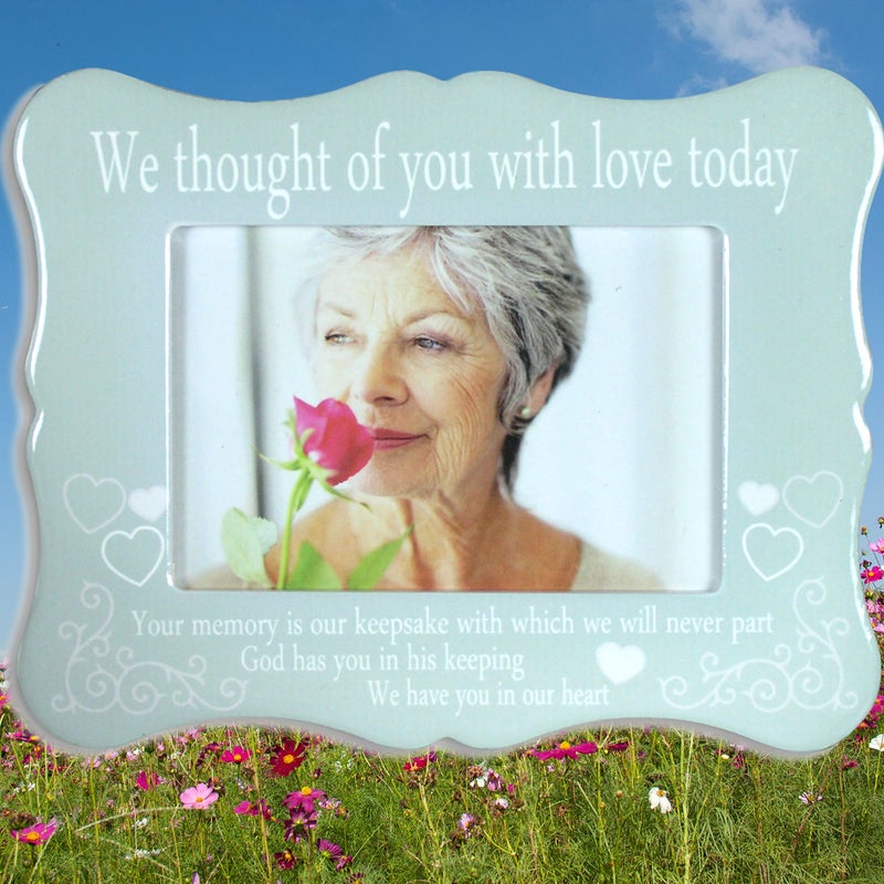 بانبيري ديزاينز بانبيري تصاميم إطار الصورة التذكارية فكرنا فيك مع الحب اليوم - ذكرى ذكرى رسالة هدية التعاطف - في الذاكرة المحبة - Image 2