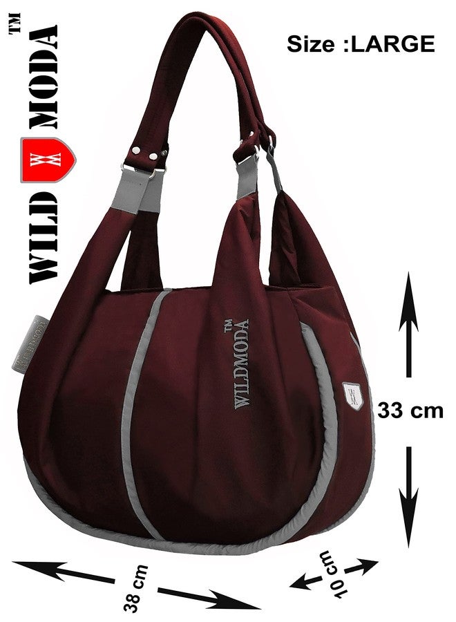 WILD MODA Women's Waterproof Shoulder Bag (Set of 1) (Maroon & Grey) - Image 4