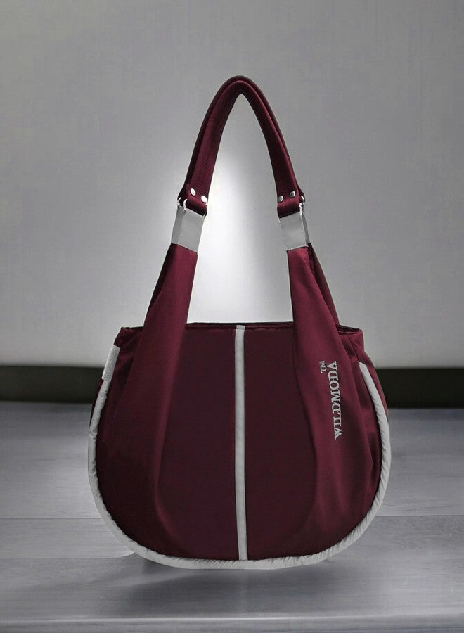 WILD MODA Women's Waterproof Shoulder Bag (Set of 1) (Maroon & Grey) - Image 2