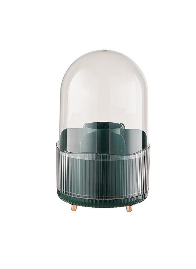 STAR WORK - Makeup Brush Holder With Lid,360° Rotating Makeup Organizer,7-Slot Makeup Brushes Cup,For Vanity Decor,Paint Brush Holder?Make Up Brush Holder Organizer, Brush Organizer.(Green),Cosmetics - Image 1