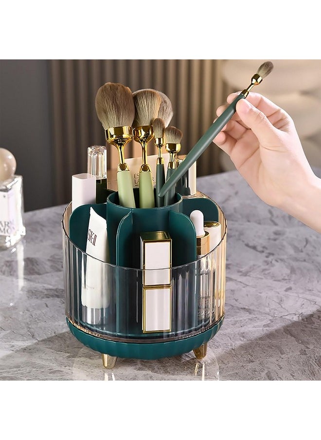STAR WORK - Makeup Brush Holder With Lid,360° Rotating Makeup Organizer,7-Slot Makeup Brushes Cup,For Vanity Decor,Paint Brush Holder?Make Up Brush Holder Organizer, Brush Organizer.(Green),Cosmetics - Image 1