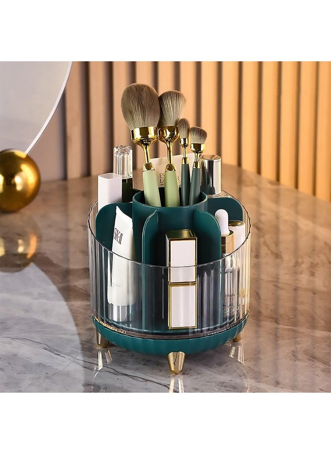 STAR WORK - Makeup Brush Holder With Lid,360° Rotating Makeup Organizer,7-Slot Makeup Brushes Cup,For Vanity Decor,Paint Brush Holder?Make Up Brush Holder Organizer, Brush Organizer.(Green),Cosmetics - Image 1