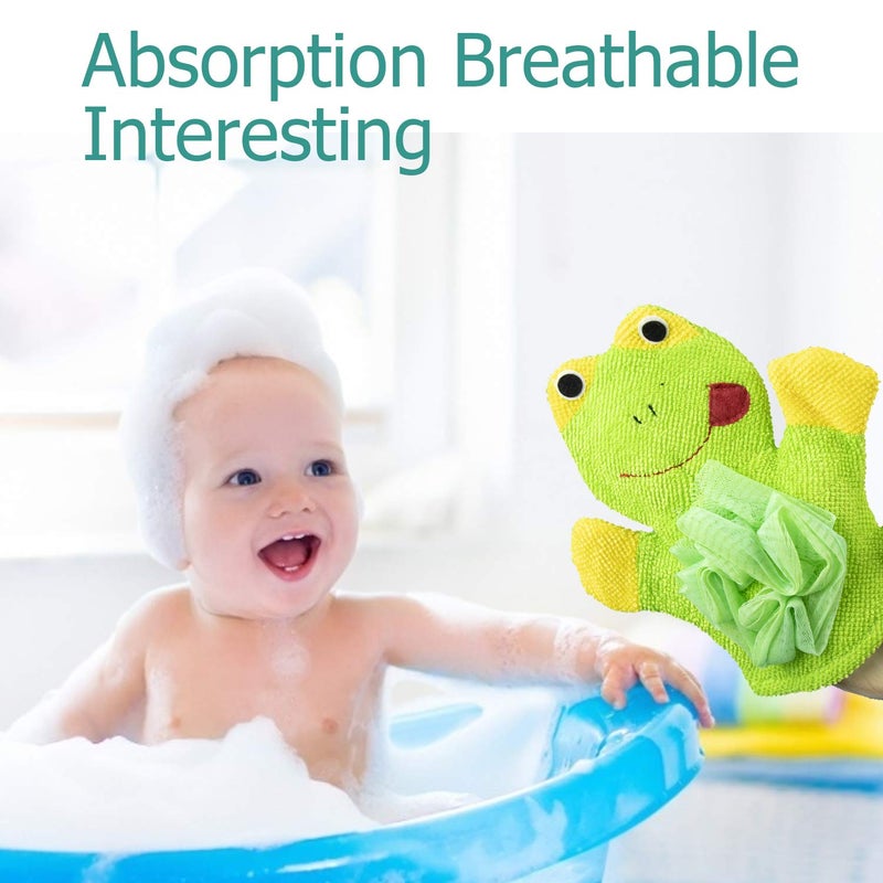 AUEAR, 4 Pcs Cartoon Terry Cloth Bath Sponge Mitts Puppet Cute Hand Puppets Washcloth Mitt Bath Glove - Image 2