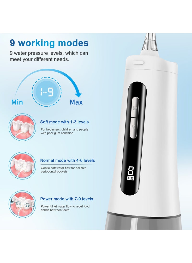 Apexll Cordless Water Flosser – Rechargeable Oral Irrigator with 4 Modes & 9 Intensity Levels, 300ML BPA-Free Tank, Long Battery Life, IPX7 Waterproof, Ideal for Deep Teeth Cleaning  - Image 2