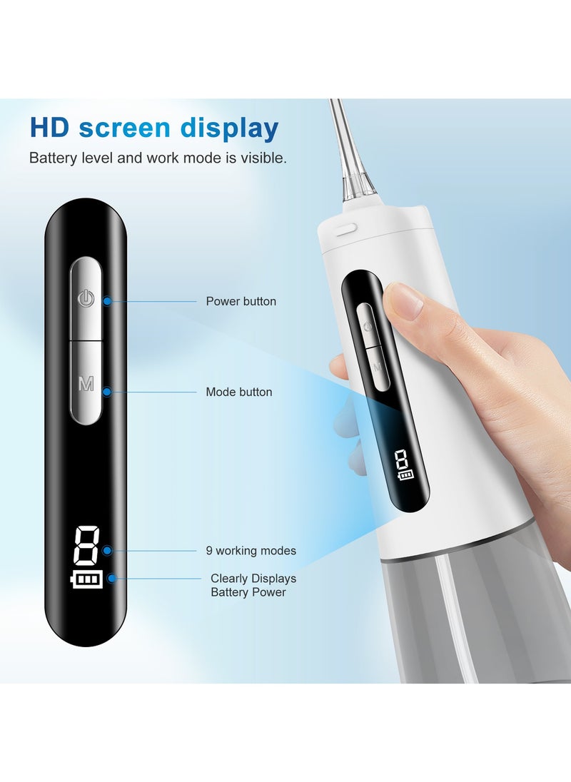 Apexll Cordless Water Flosser – Rechargeable Oral Irrigator with 4 Modes & 9 Intensity Levels, 300ML BPA-Free Tank, Long Battery Life, IPX7 Waterproof, Ideal for Deep Teeth Cleaning  - Image 3