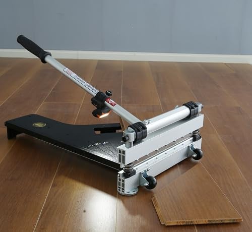 CUTTEREX 13” Vinyl Floor Cutter with Wheels – Easy Angle & Length Cutting, Flooring Tools - Cuts Vinyl Floor, Engineered Wood, LVP, LVT, VCT, SPC, WPC, HSS Blade/LED Light - Image 1